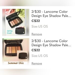 Lancome Color Design Eyeshadow Palette bundle